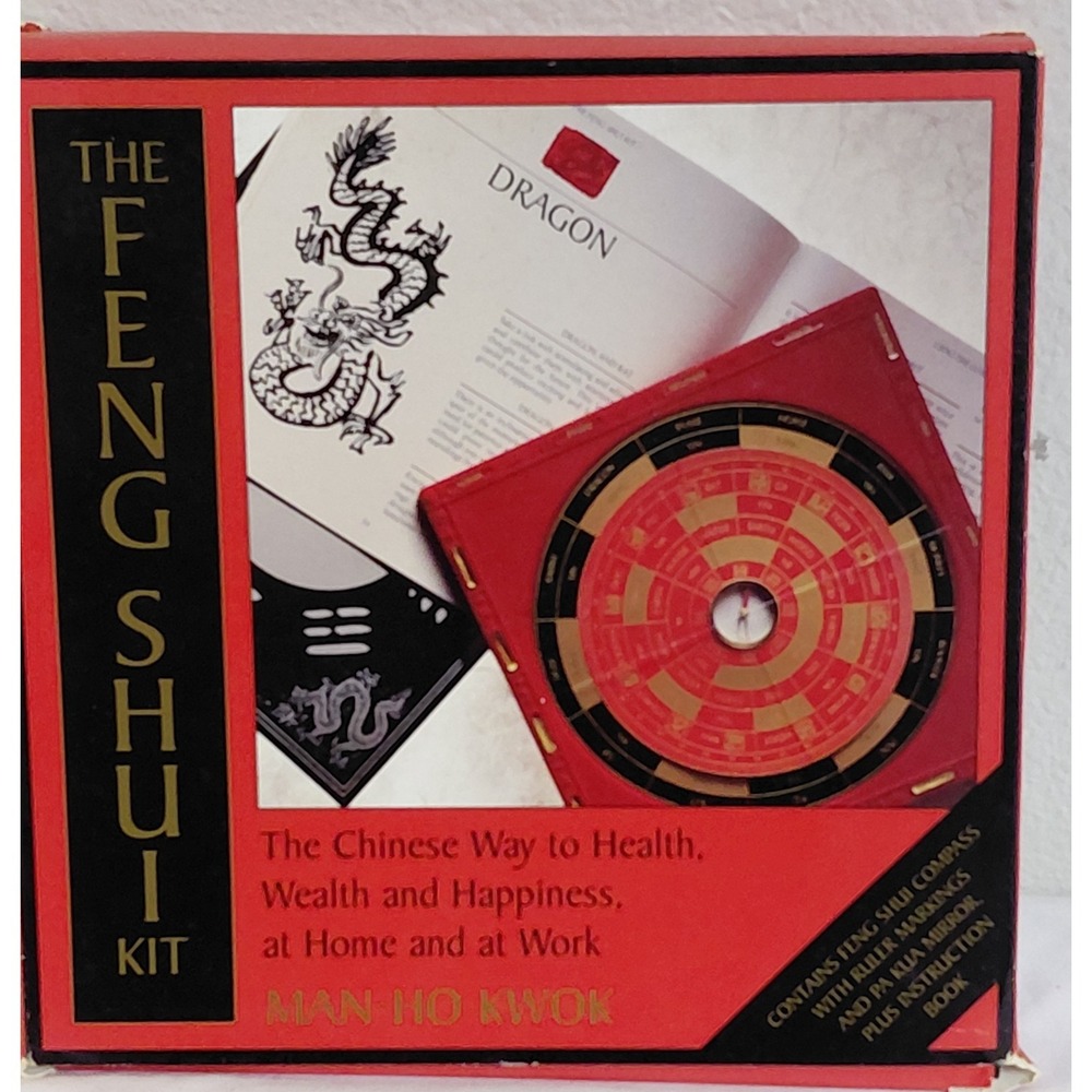 The Feng Shui Kit Man-Ho Kwok New In Box Complete Book Compass Mirror Stickers